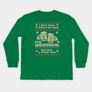 Brewsaders Ugly Christmas Sweater Kids Long Sleeve T-Shirt